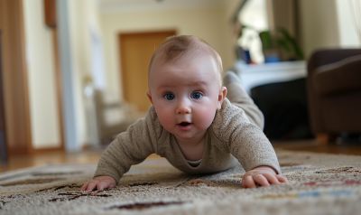 Baby schaut auf