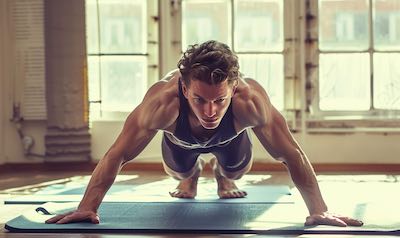 ein mann macht fitnessübungen ohne geräte