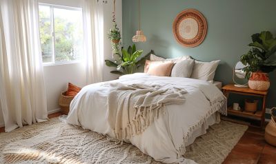 elternschlafzimmer umgestalten kleines schlafzimmer mit akzentwand und herbstlicher deko