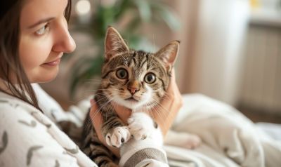 babys und haustiere katze im familienhaushalt