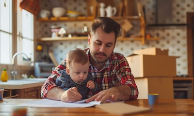 Umzug planen mit Baby Checkliste Vater